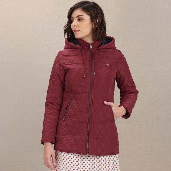 u.s. polo assn. women solid hooded padded jacket