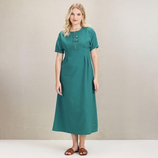 u.s. polo assn. women textured a-line dress