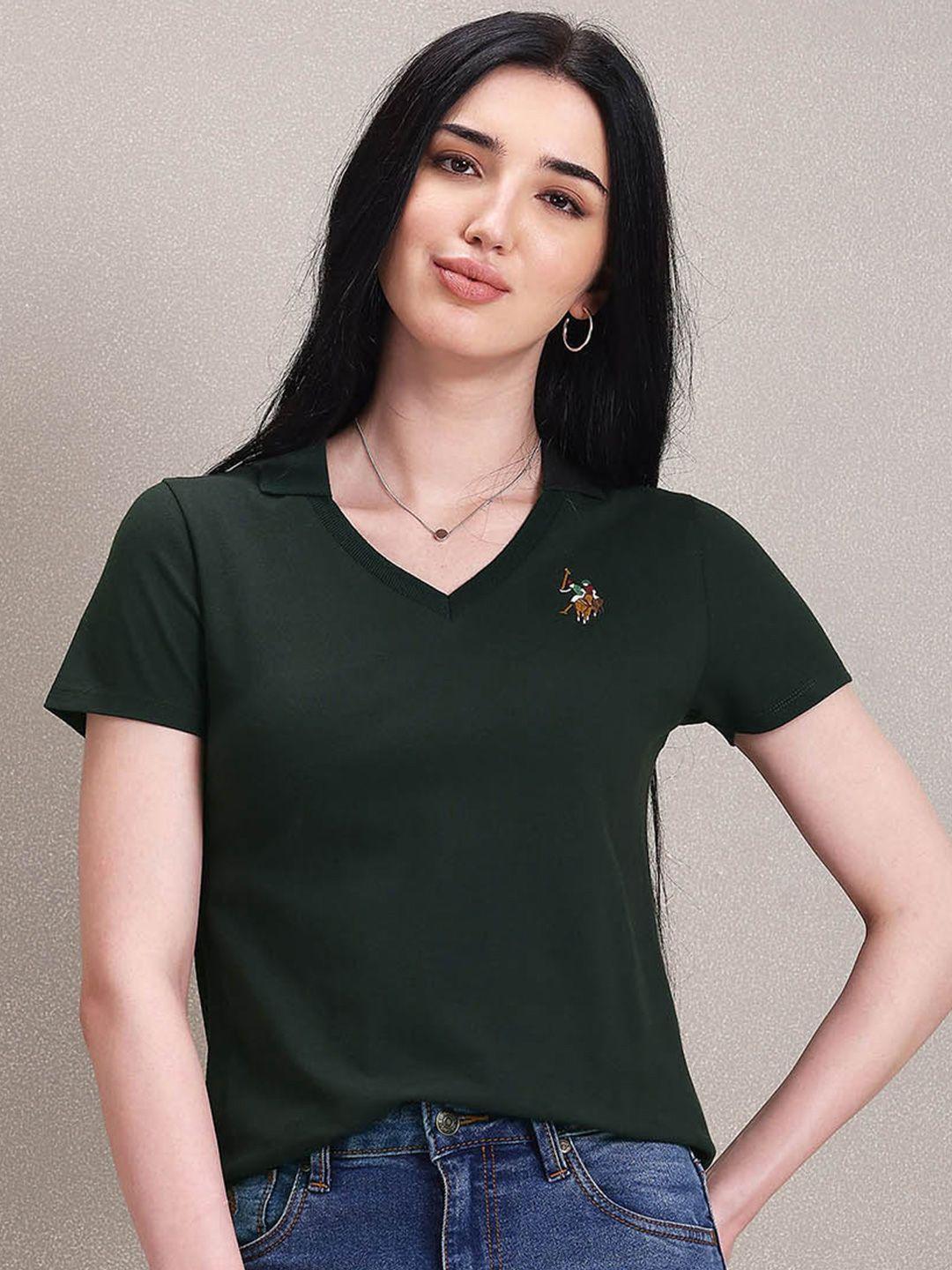 u.s. polo assn. women v-neck slim fit cotton t-shirt