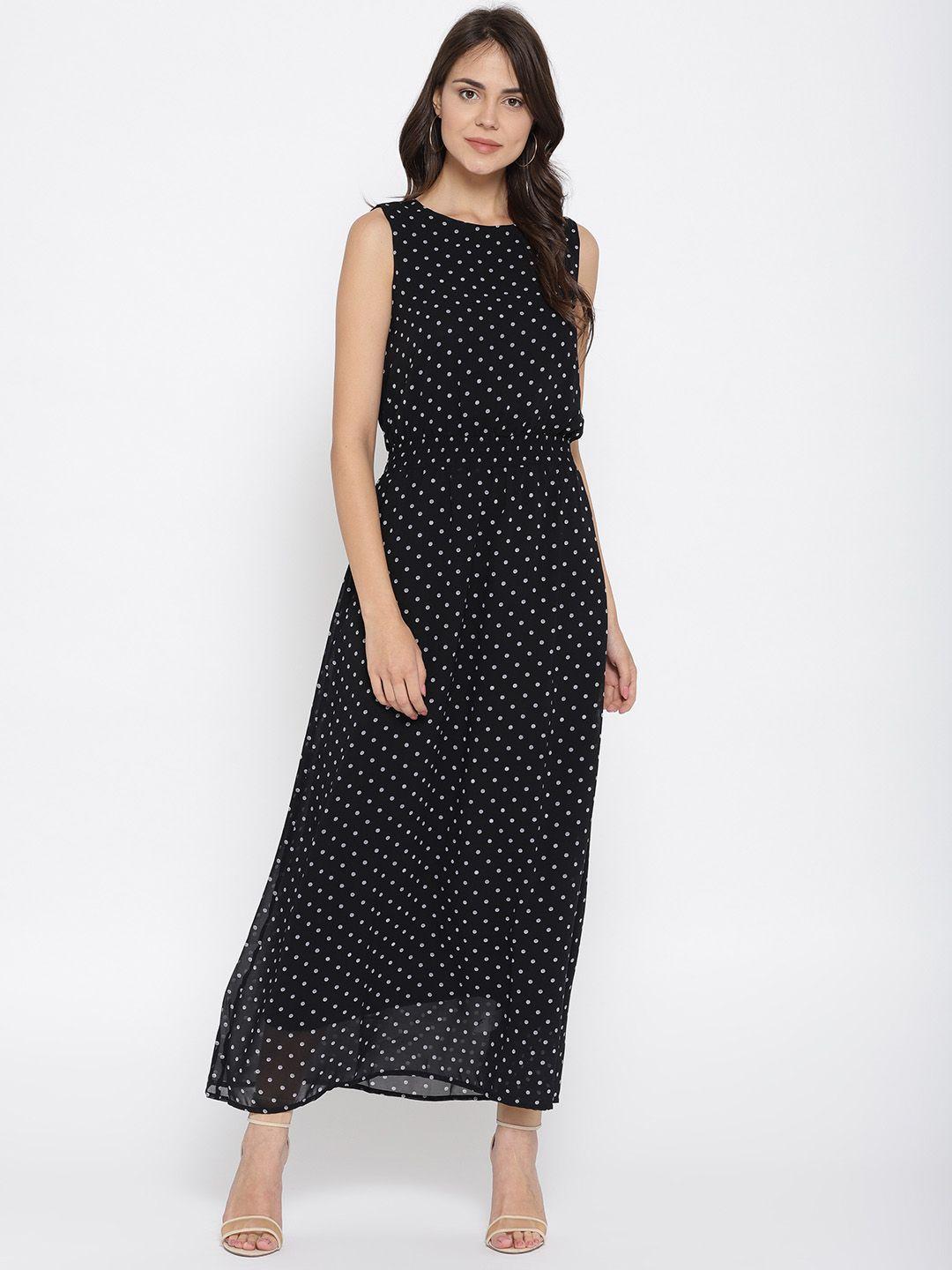 u.s. polo assn. women women black printed maxi dress