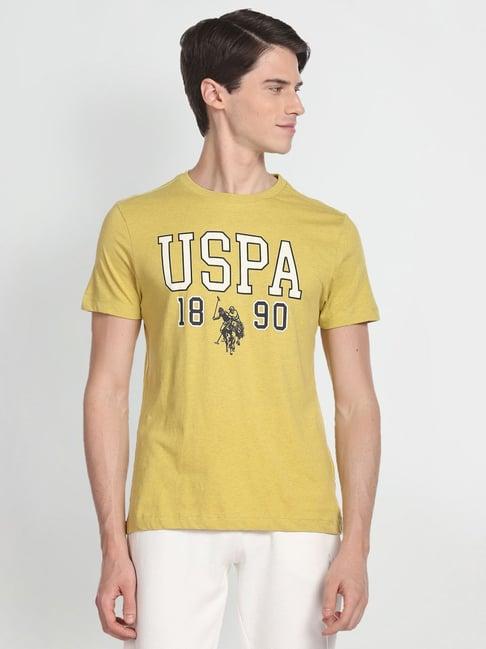 u.s. polo assn. yellow cotton fitted - regent printed t-shirt