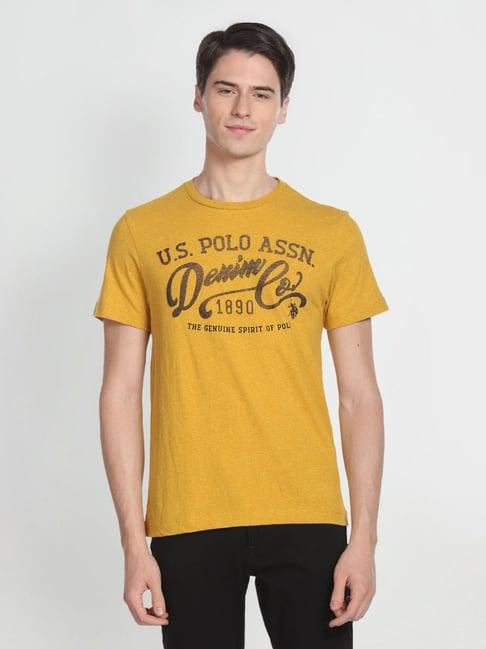 u.s. polo assn. yellow cotton fitted - regent printed t-shirt