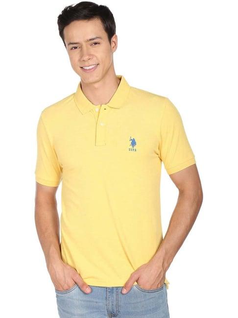 u.s. polo assn. yellow regular fit polo t-shirt