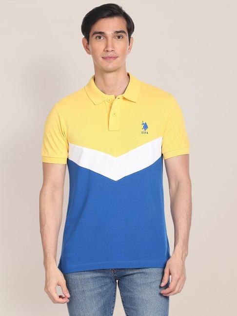 u.s. polo assn. yellow slim fit cotton polo t-shirt