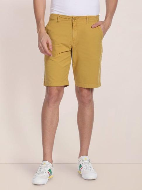 u.s. polo assn. yellow slim fit shorts