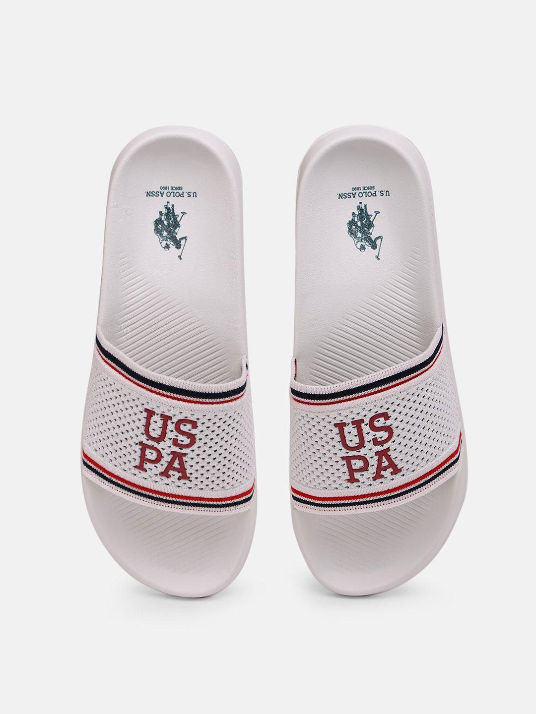 u.s.polo assn. men off white breyton 3.0 printed sliders