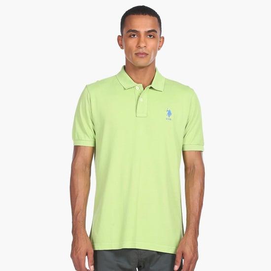 u.s.polo assn. men solid regular fit polo t-shirt