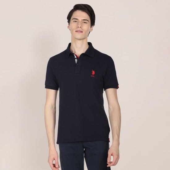 u.s.polo assn. men solid regular fit polo t-shirt