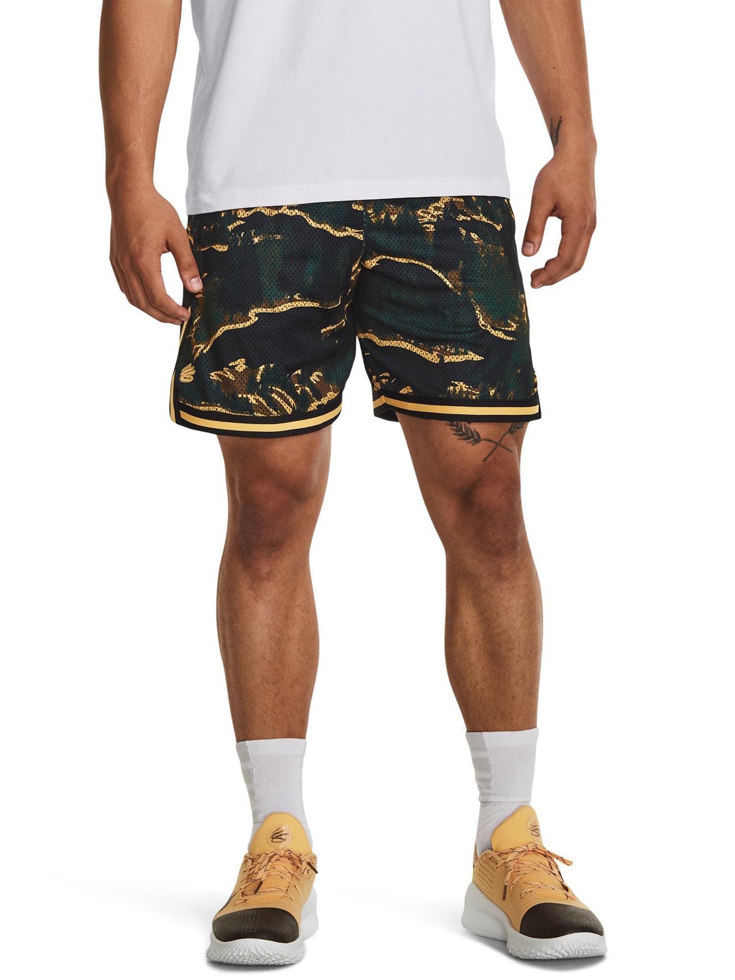 ua curry mesh black printed shorts