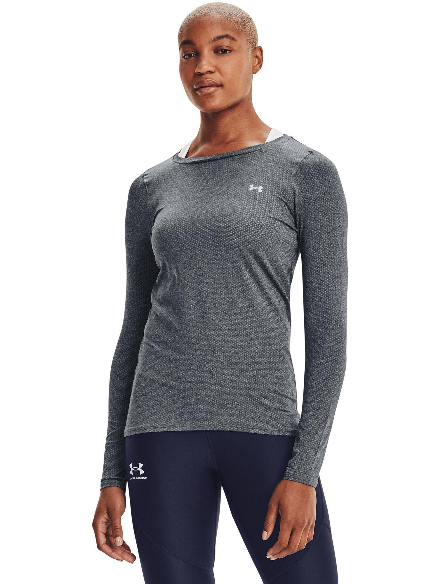 ua heat gear armour long sleeve grey t- shirt