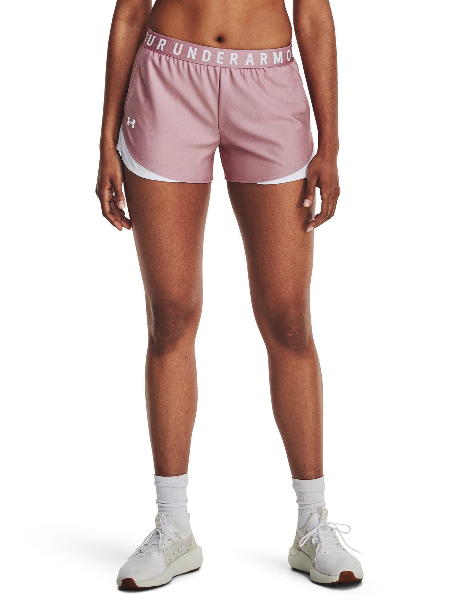 ua play up 3.0 pink shorts