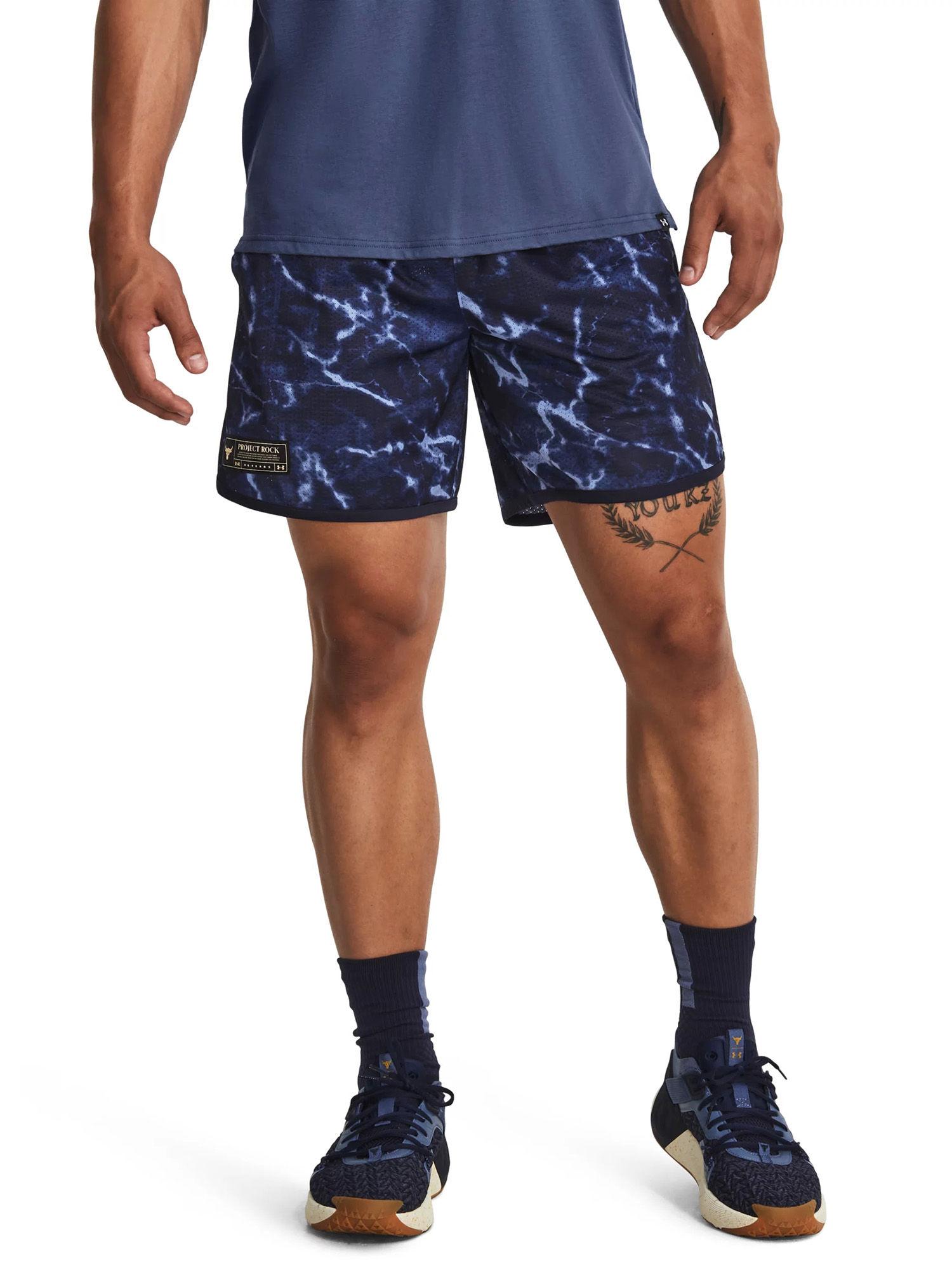 ua project rock mesh printed shorts