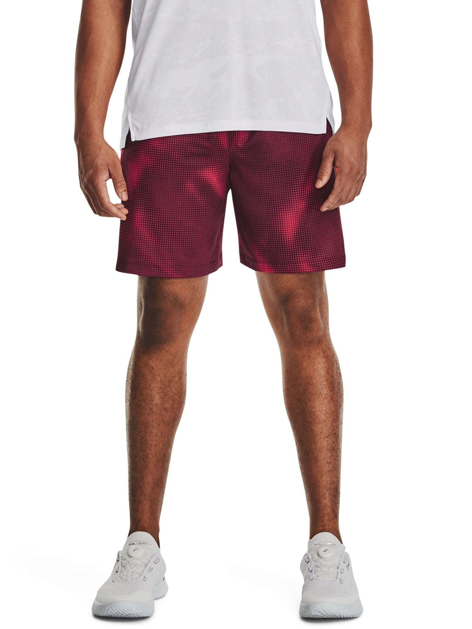 ua tech vent printed maroon shorts