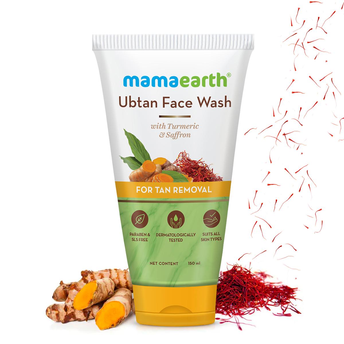 ubtan face wash with turmeric & saffron for tan removal – 150 ml