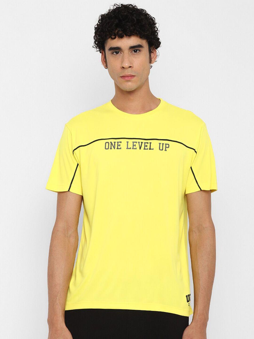 ucla men yellow typography printed t-shirt