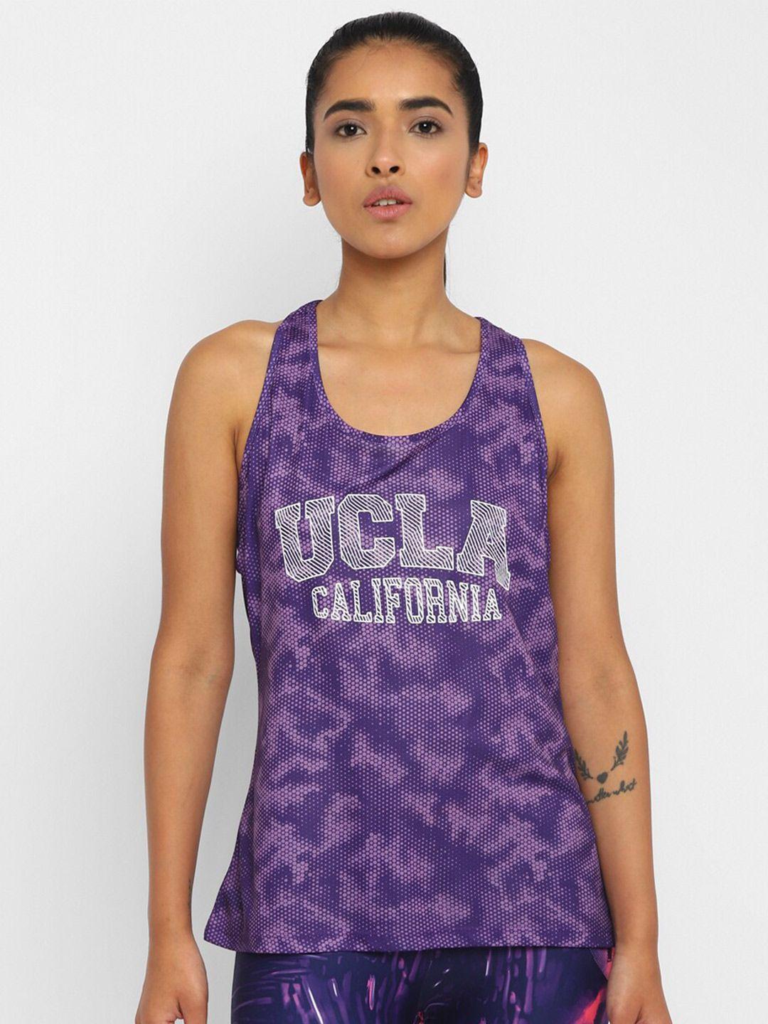 ucla women typography printed sleeveless antimicrobial t-shirt