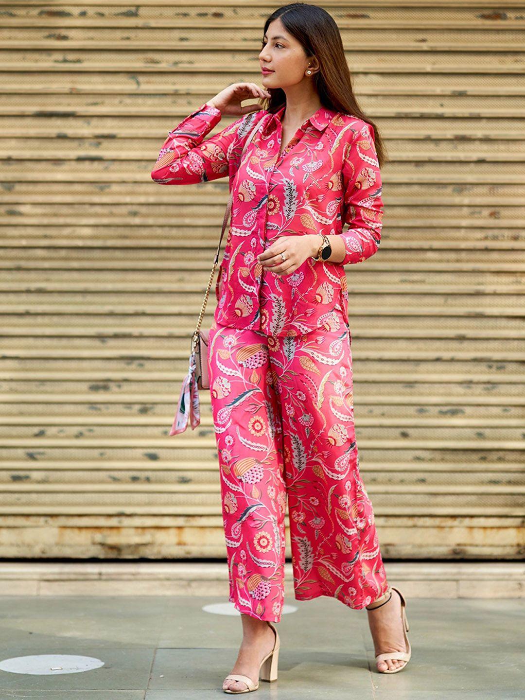 udbhav textile floral printed tunic with trouser