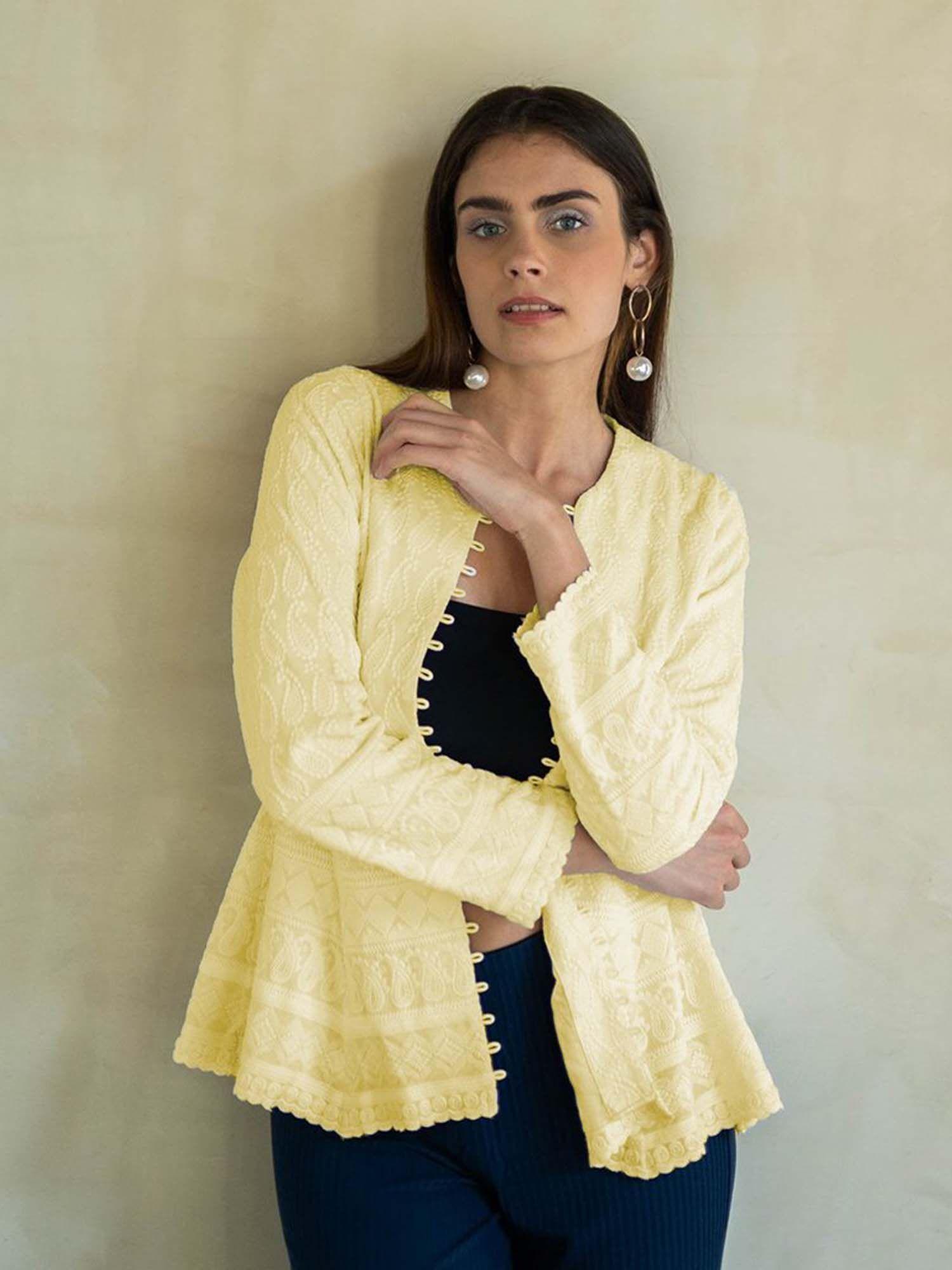 uff sunshine yellow-embroidered jacket