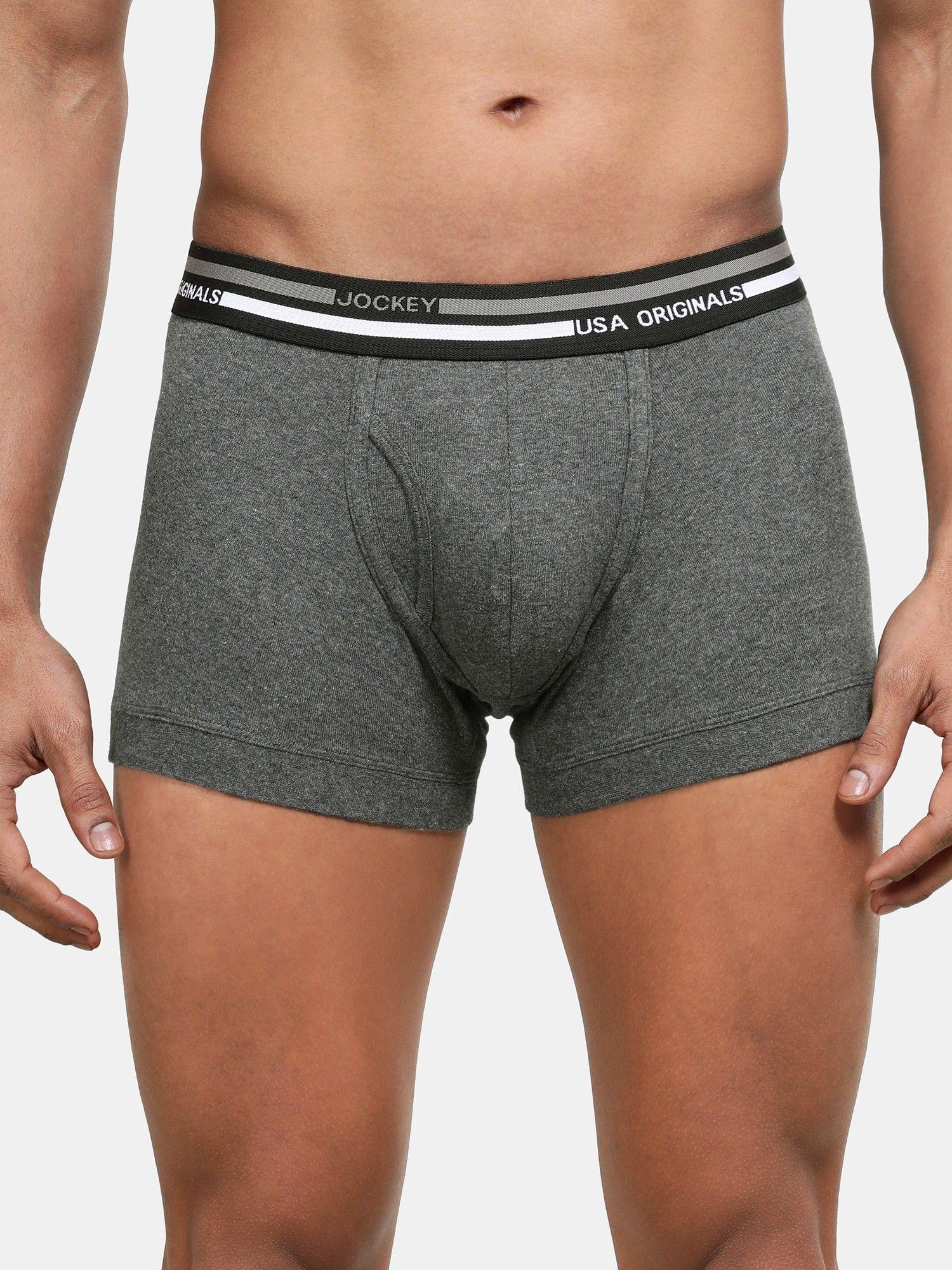 ui22 men's super combed cotton rib trunk with ultrasoft waistband-charcoal melange
