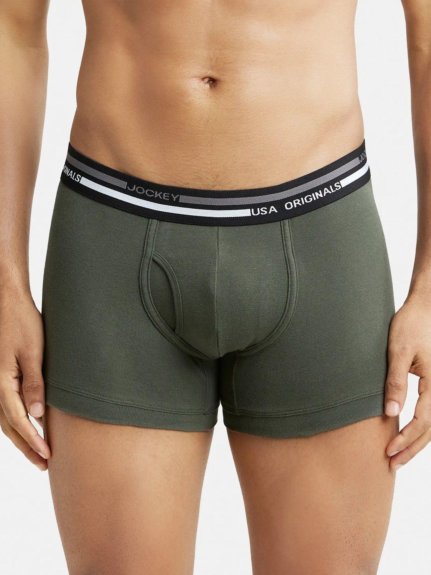 ui22 mens super combed cotton rib trunk with ultrasoft waistband - deep olive