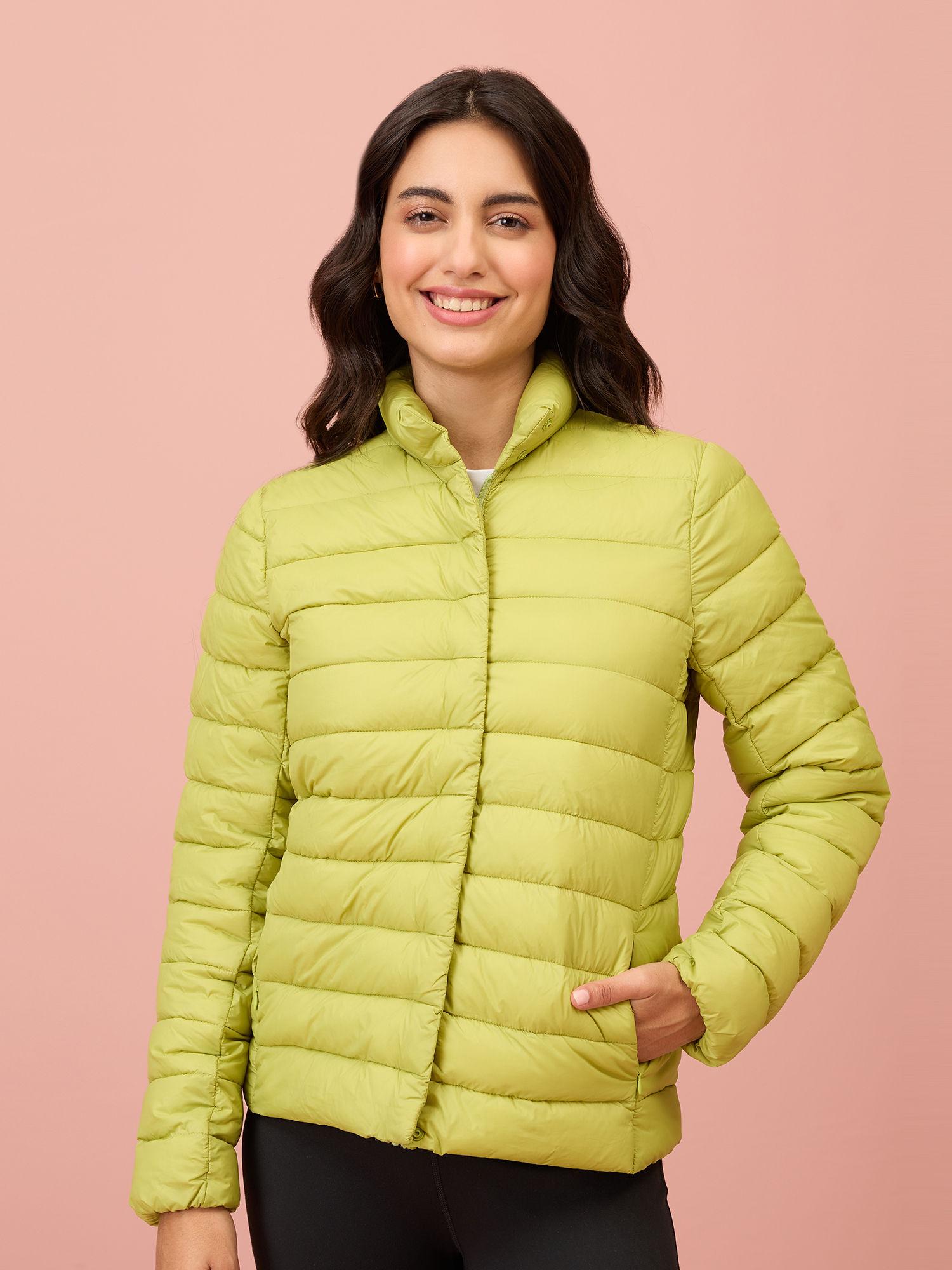 ultra light weight puffer jacket with inbuilt bag (set of 2)-nyat405-green