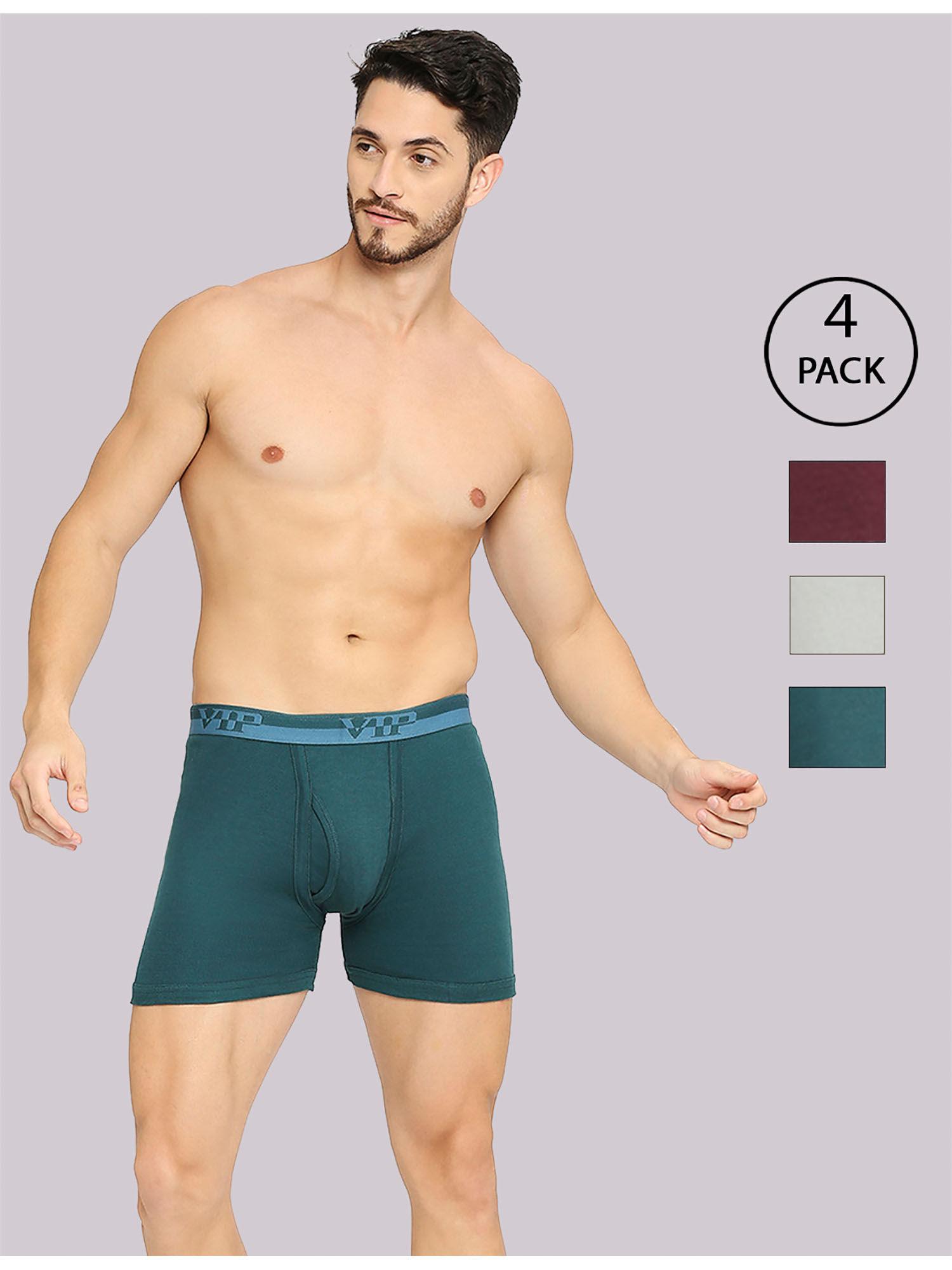 ultra men's essential cotton trunks in assorted colors (pack of 4)