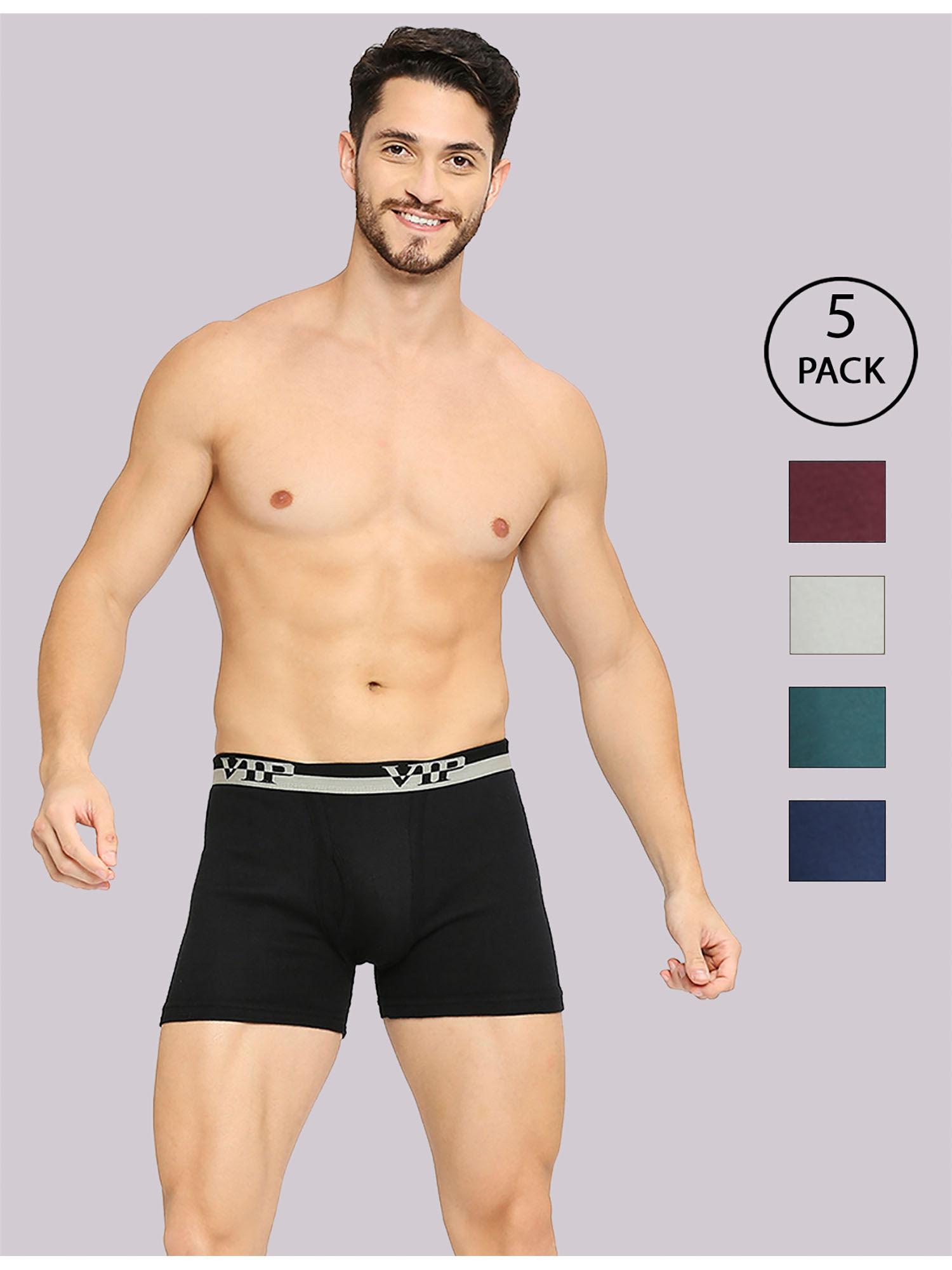 ultra men's essential cotton trunks in assorted colors (pack of 5)