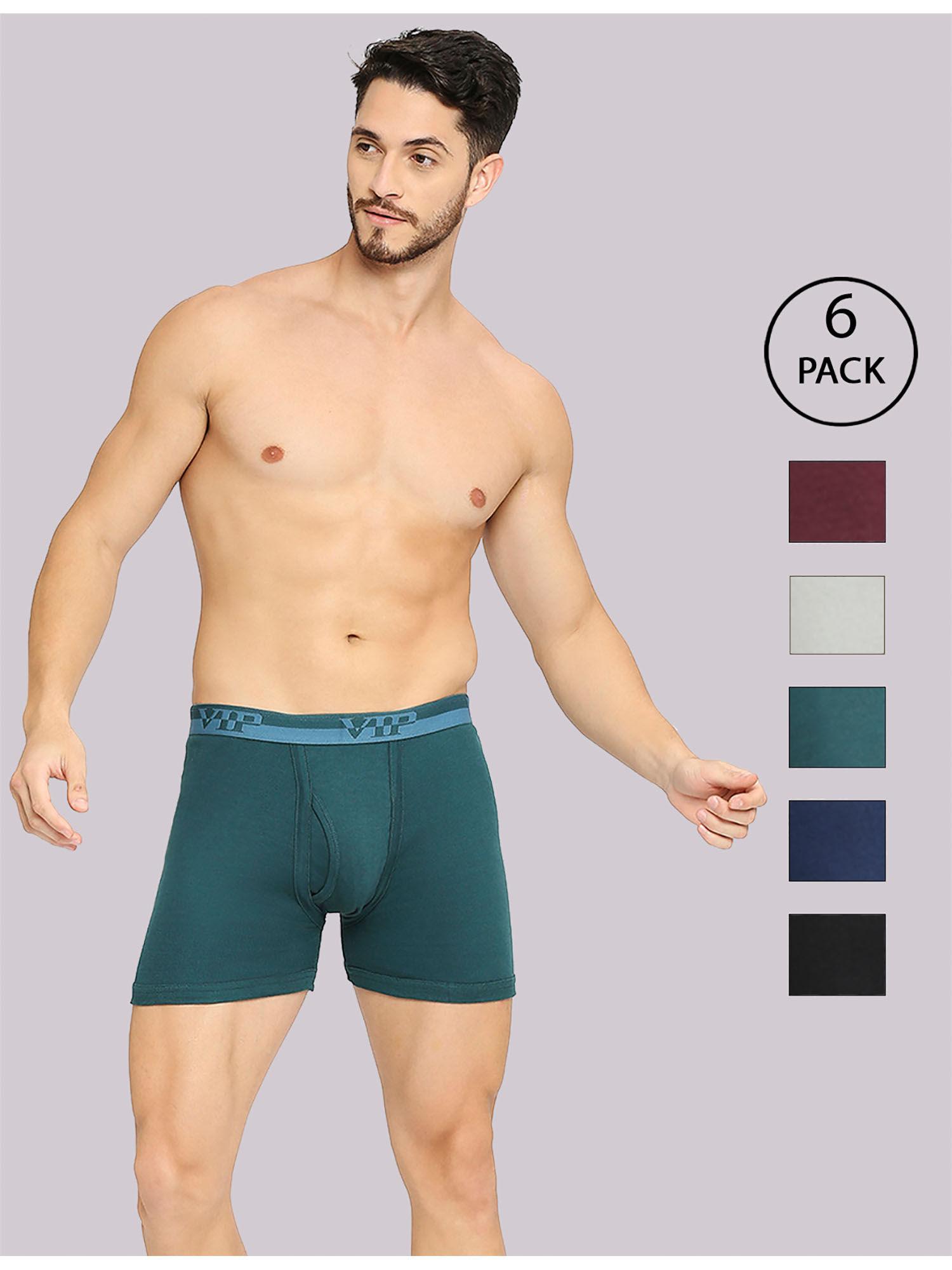 ultra men's essential cotton trunks in assorted colors (pack of 6)