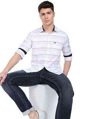 ultra soft horizontal stripe casual shirt