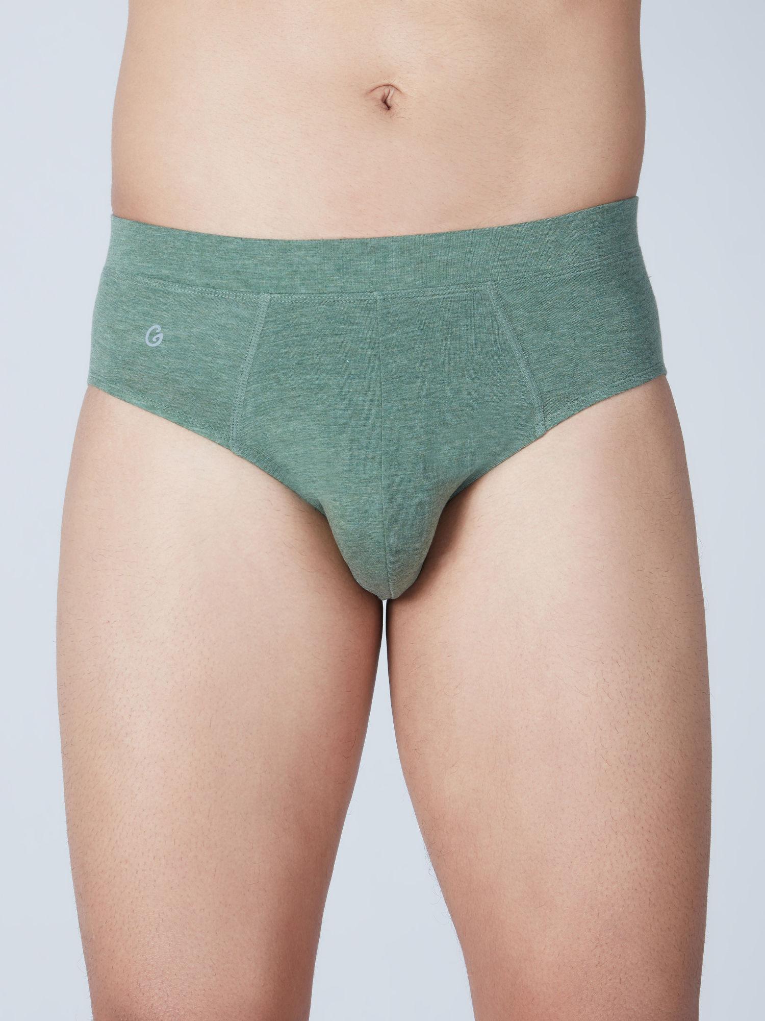 ultra-soft tencel inner elastic brief - gli008 olive melange