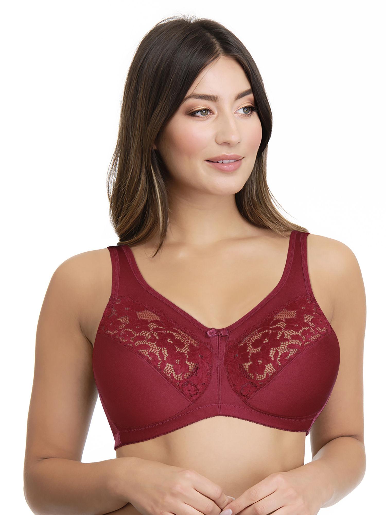 ultra support non-padded non-wired bra - maroon