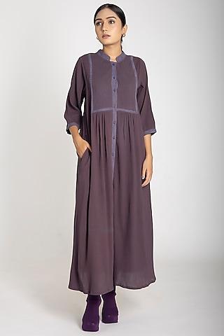 umber brown crepe dress