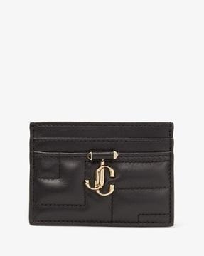 umika quilted card holder with jc emblem