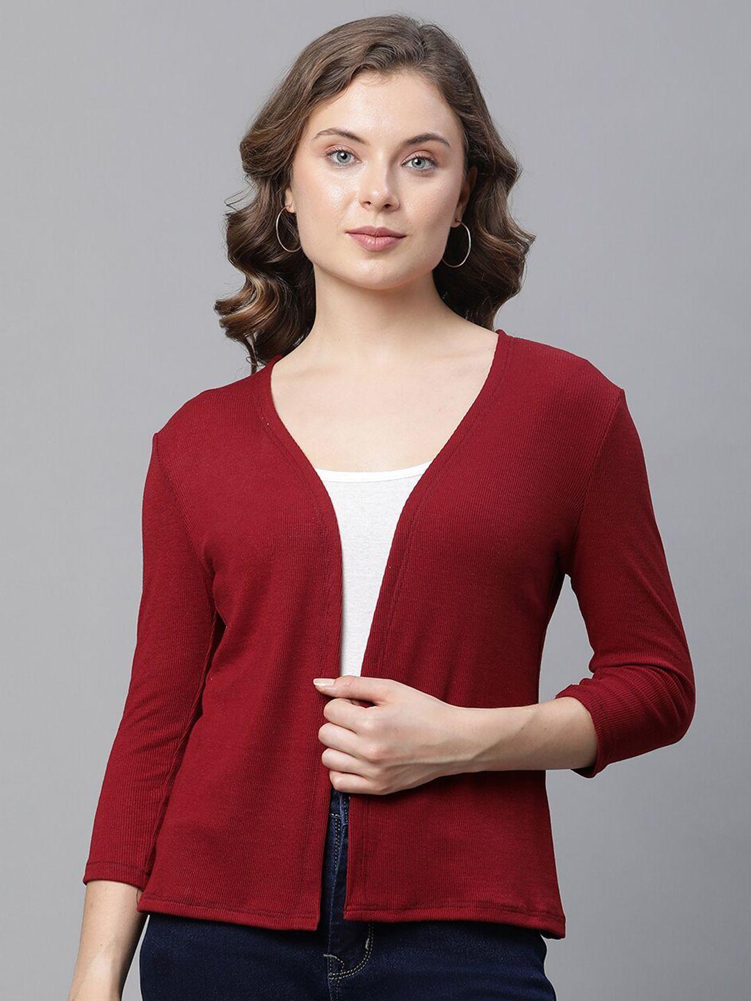 unaone three-quarter sleeves cotton open front shrug
