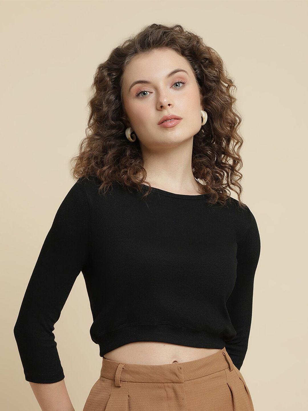 unaone cotton fitted crop top