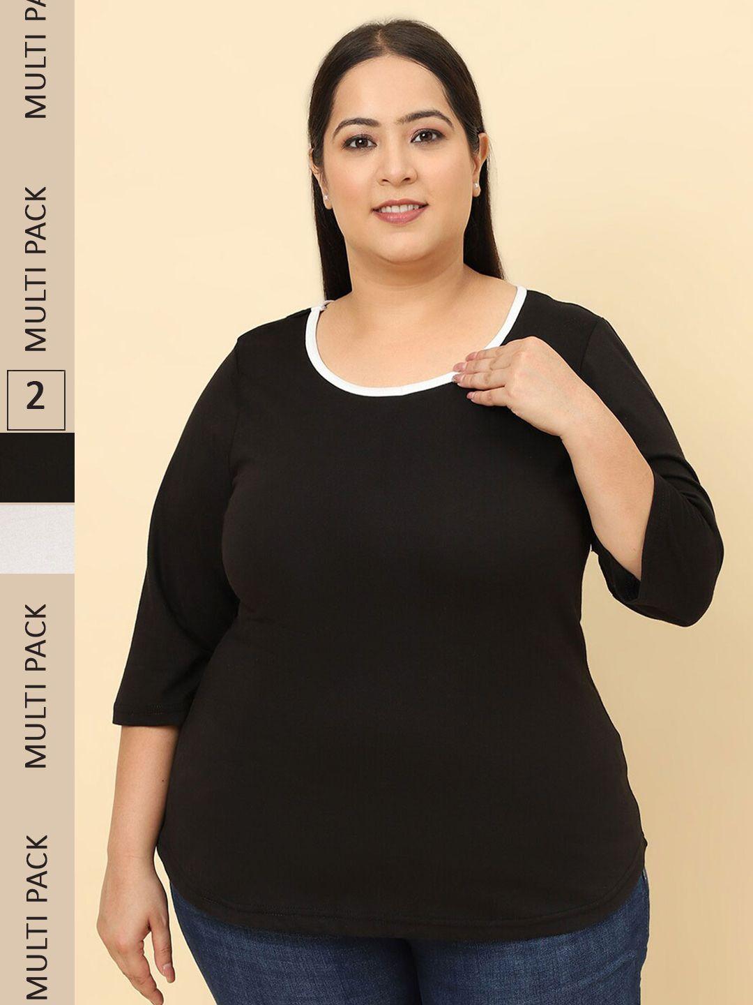 unaone plus size pack of 2 cotton t-shirt