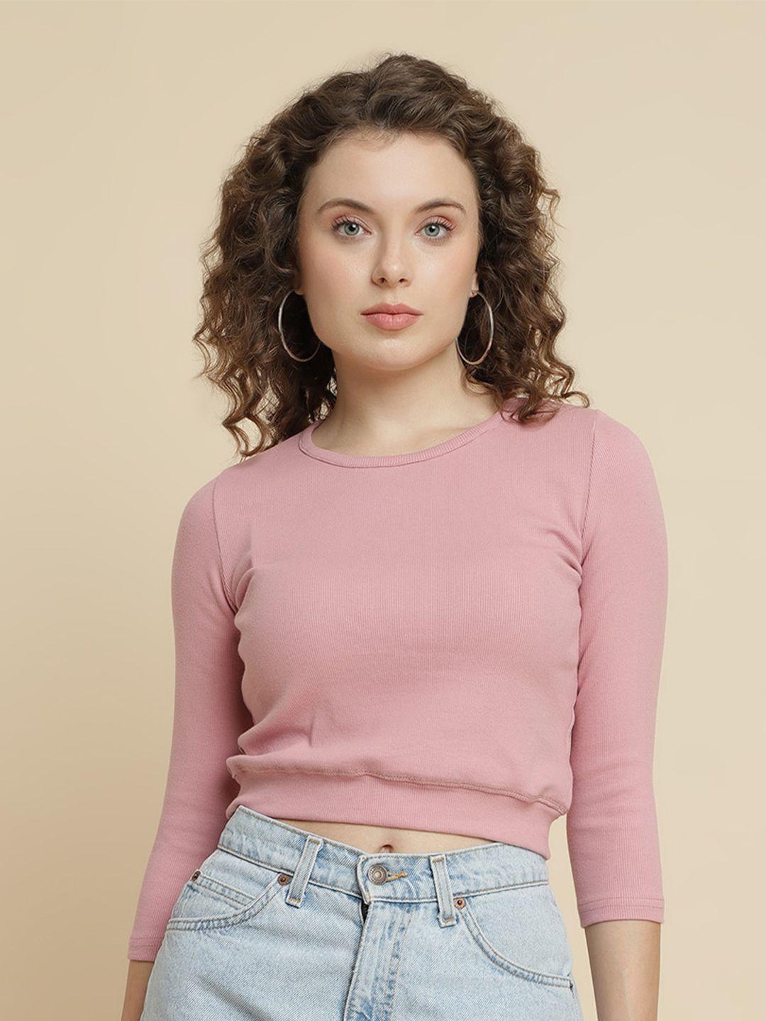 unaone ribbed cotton fitted crop top