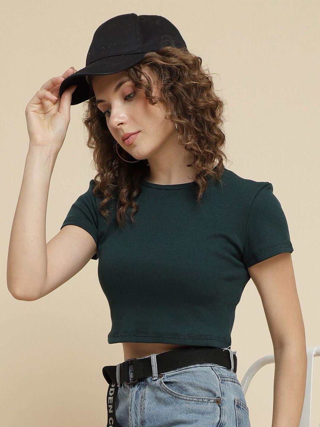 unaone short sleeves cotton crop top