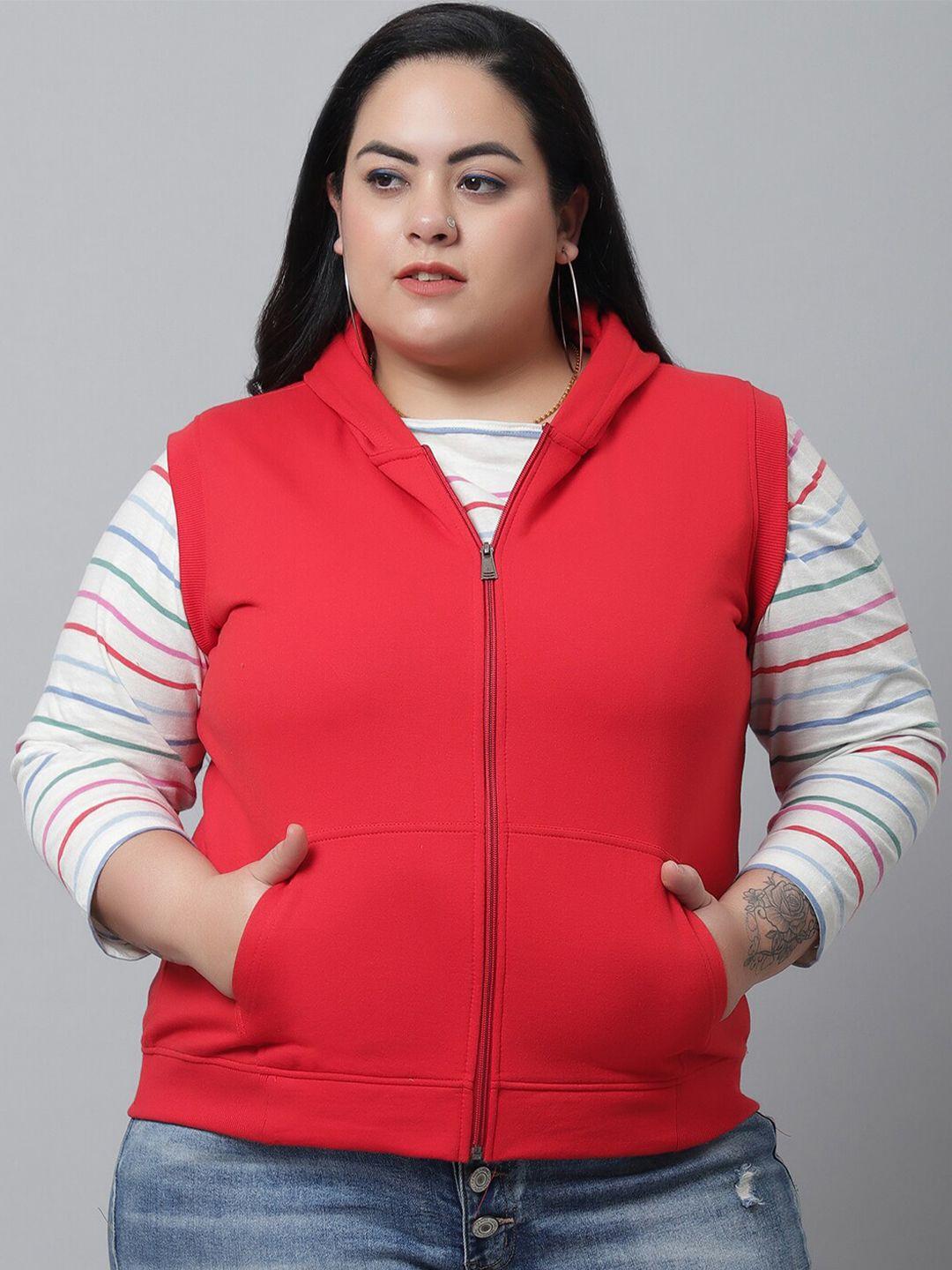 unaone women plus size red hooded sweatshirt