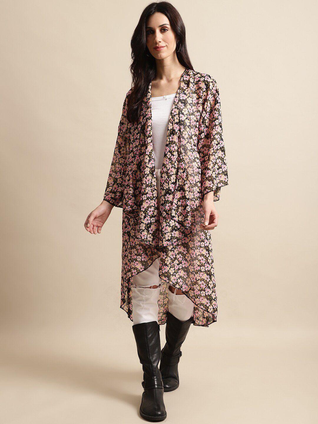 unaone women printed longline shrug