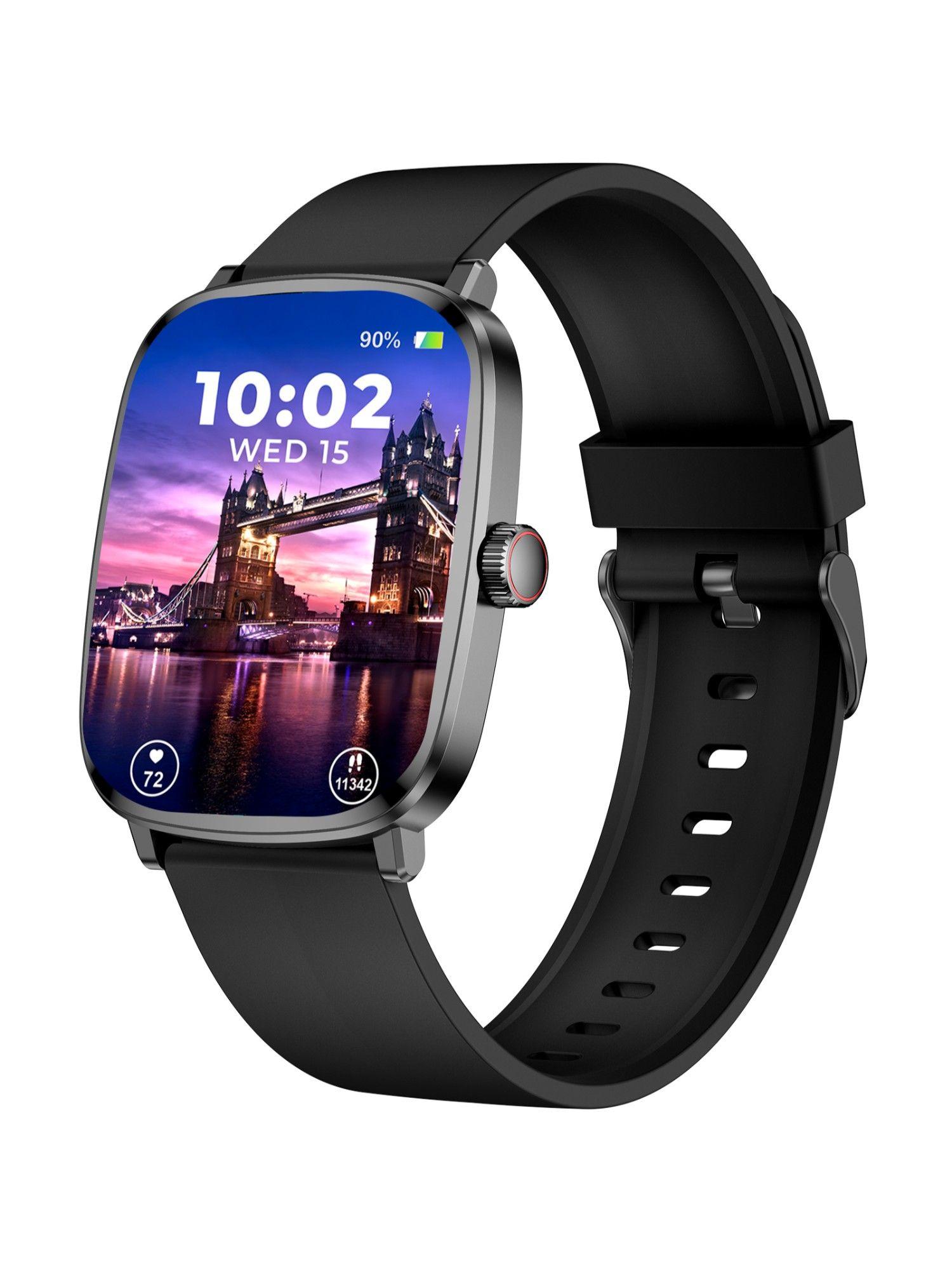 unbound era 2.01'' amoled display metal body smartwatch - black