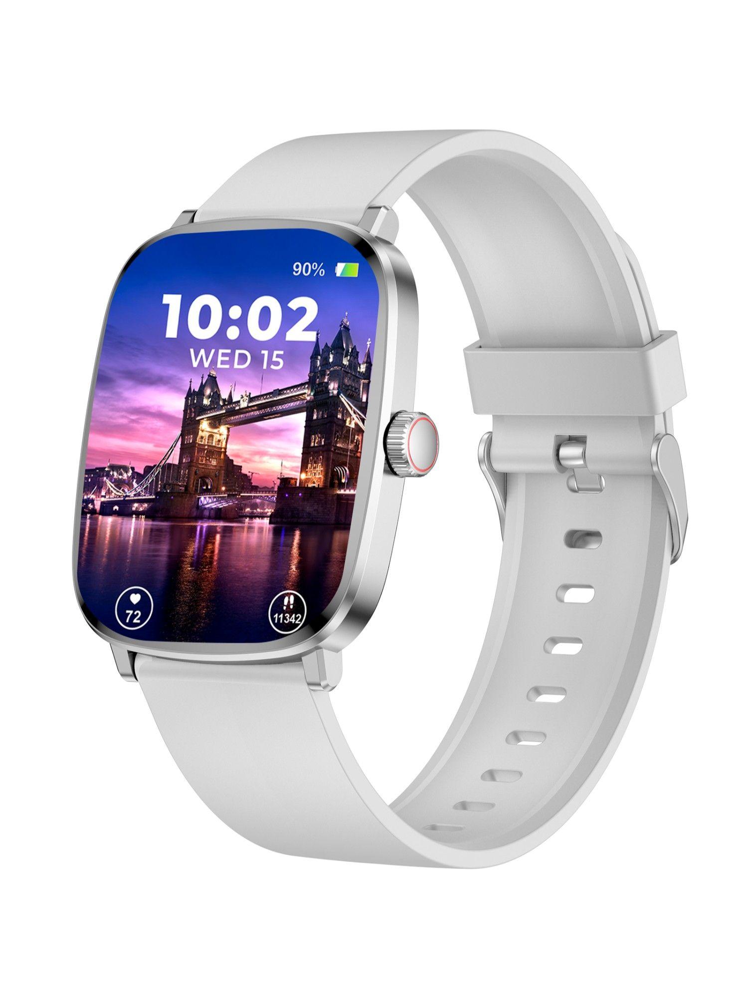 unbound era 2.01'' amoled display metal body smartwatch - silver