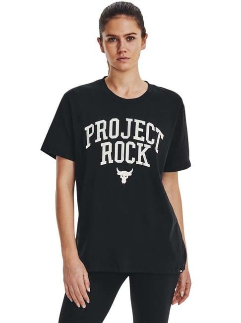 under armour black cotton printed sports t-shirt