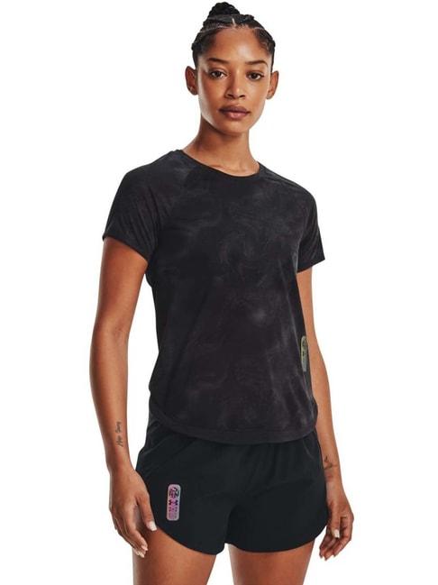under armour black printed sports t-shirt