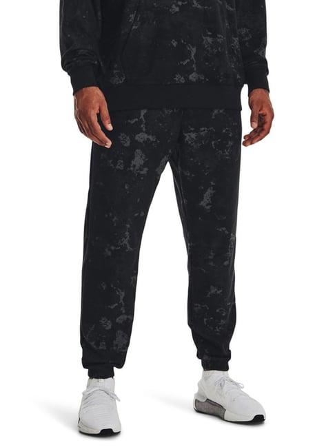 under armour black regular fit printed sports joggers
