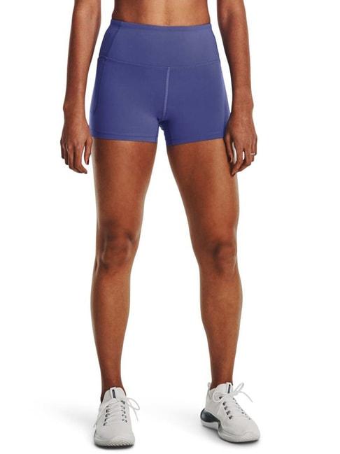 under armour blue high rise sports shorts