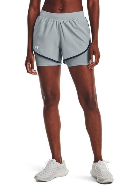 under armour blue mid rise sports shorts