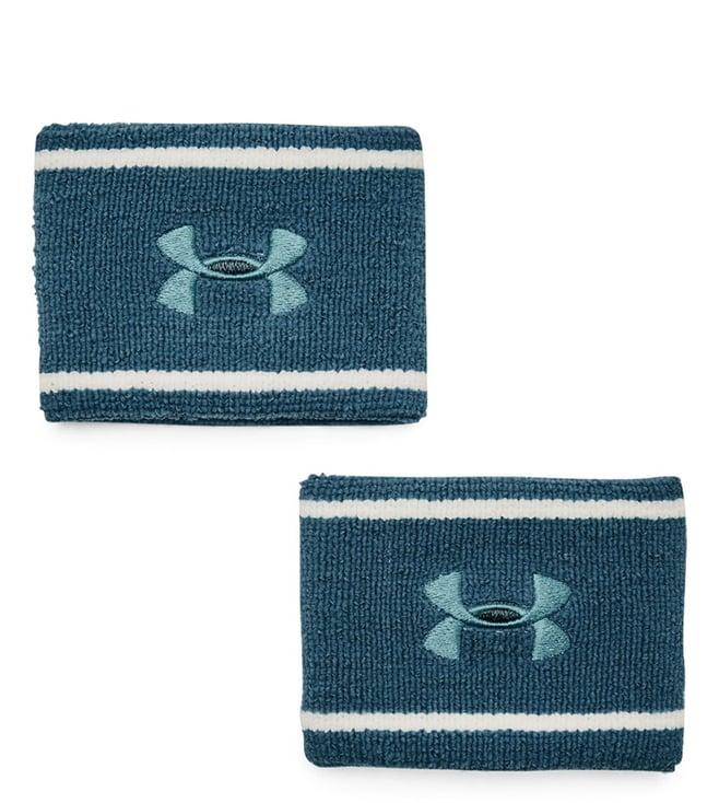 under armour blue performance terry textured wrist band - pack of 2