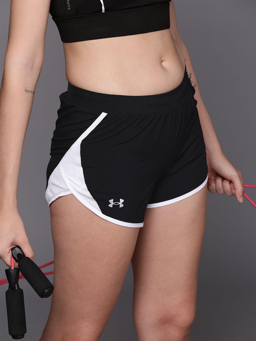 under armour fly-by 2.0 colourblocked low-rise running shorts
