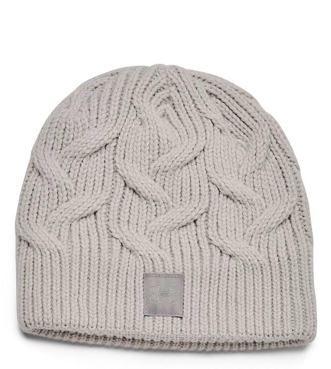 under armour ghost grey halftime cable knit beanies